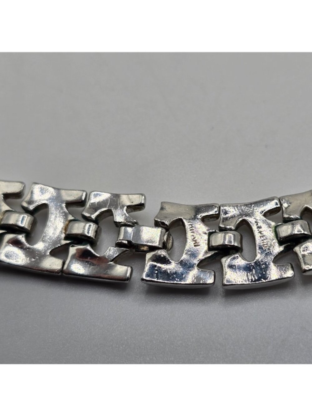 Vintage Trifari Silver Tone Link Necklace Chunky Chain Statement Pat Pend Signed - Picture 11 of 15